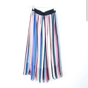 Blue Streak Multicolor Stripe Maxi Skirt Small